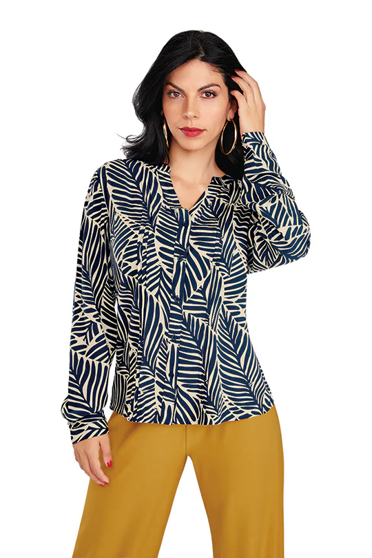 BLUSA ESTAMPADA CON CHARRETERA 90375