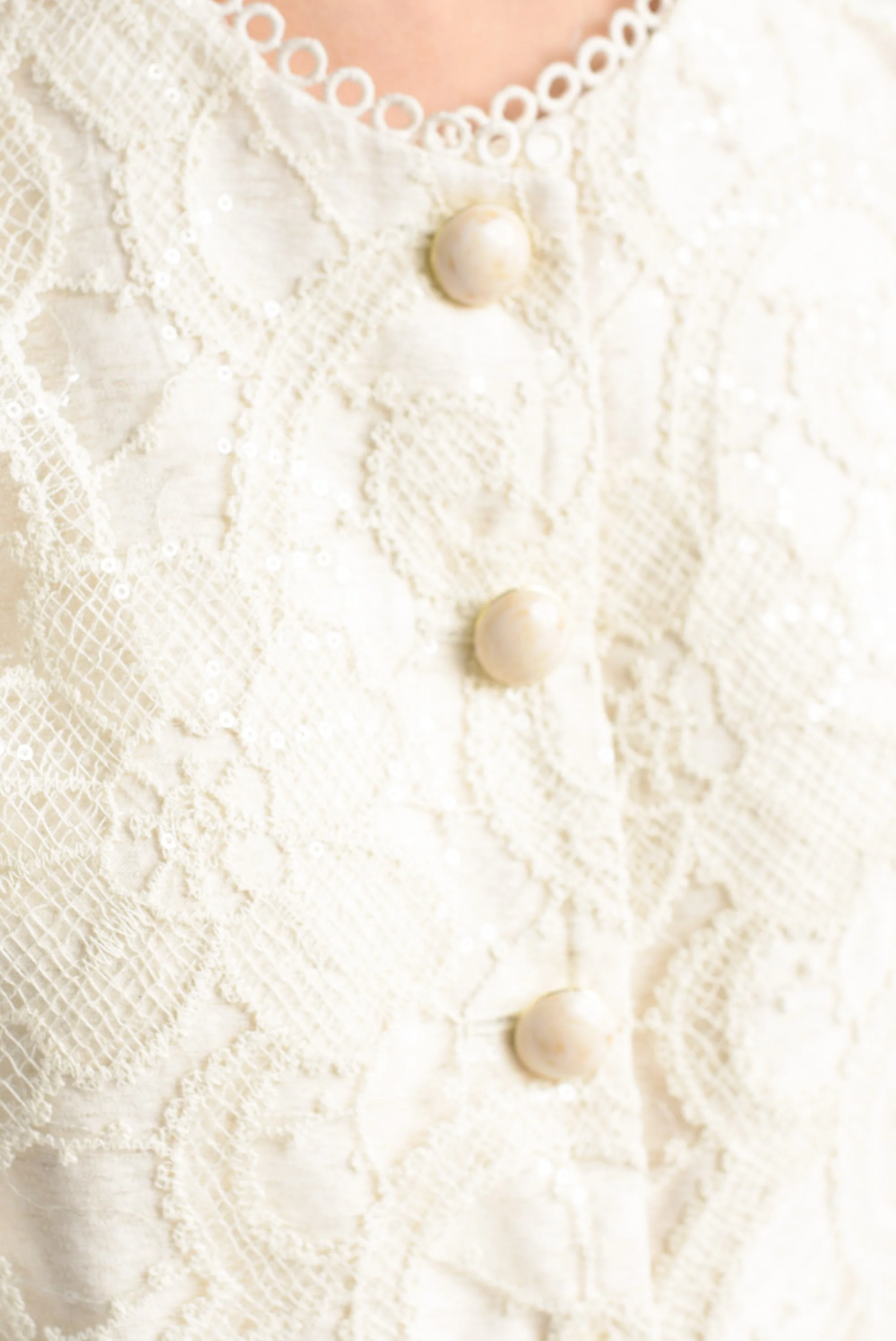 Set Falda y Chaleco encaje Ivory