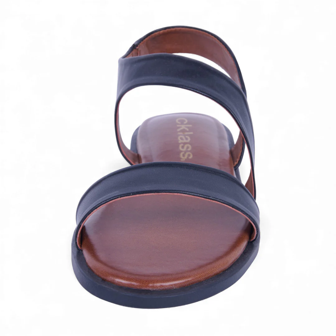 DÚO 526 SANDALIAS DE PISO HUESO Y NEGRO CON TIRAS 40643