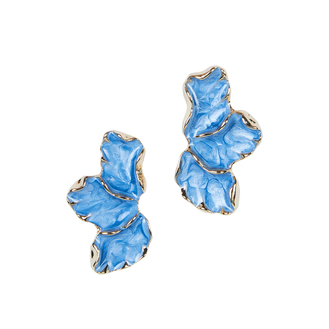 ARETES ABSTRACTOS ESMALTADOS AZUL 94033