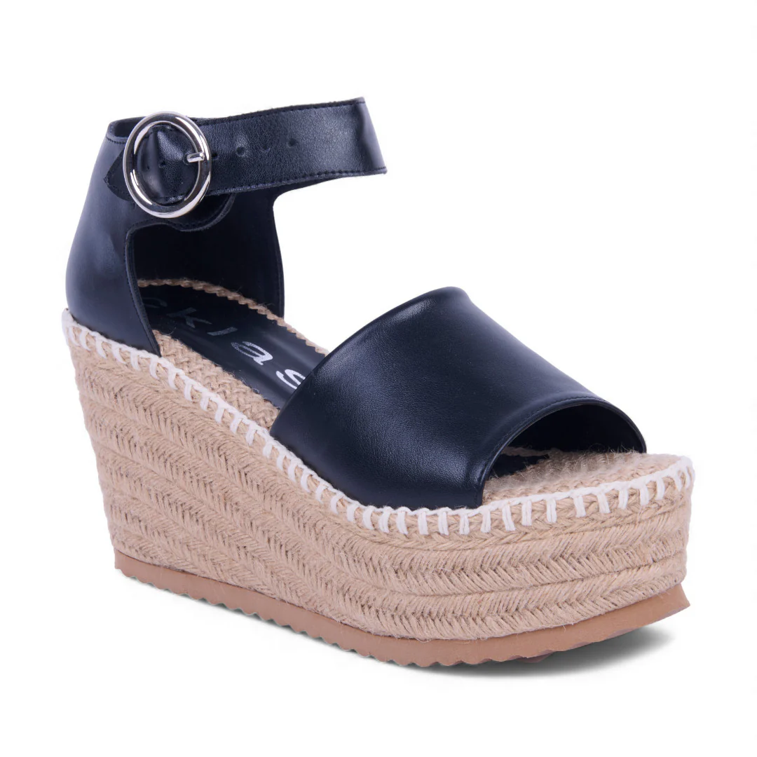 SANDALIA DE PLATAFORMA NEGRO CON PULSERA 75940