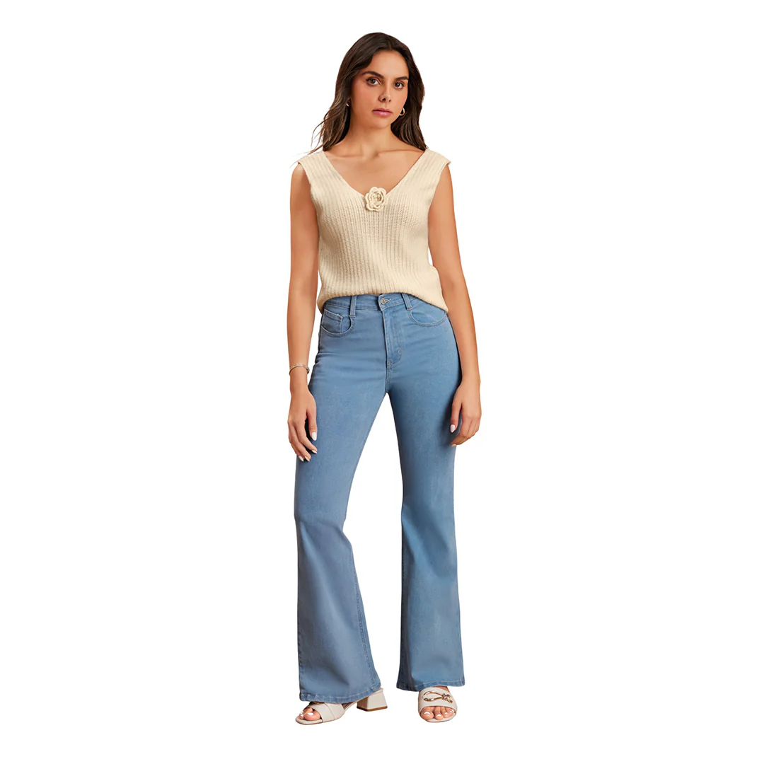 JEANS MEZCLILLA AZUL CAMPANA 10090