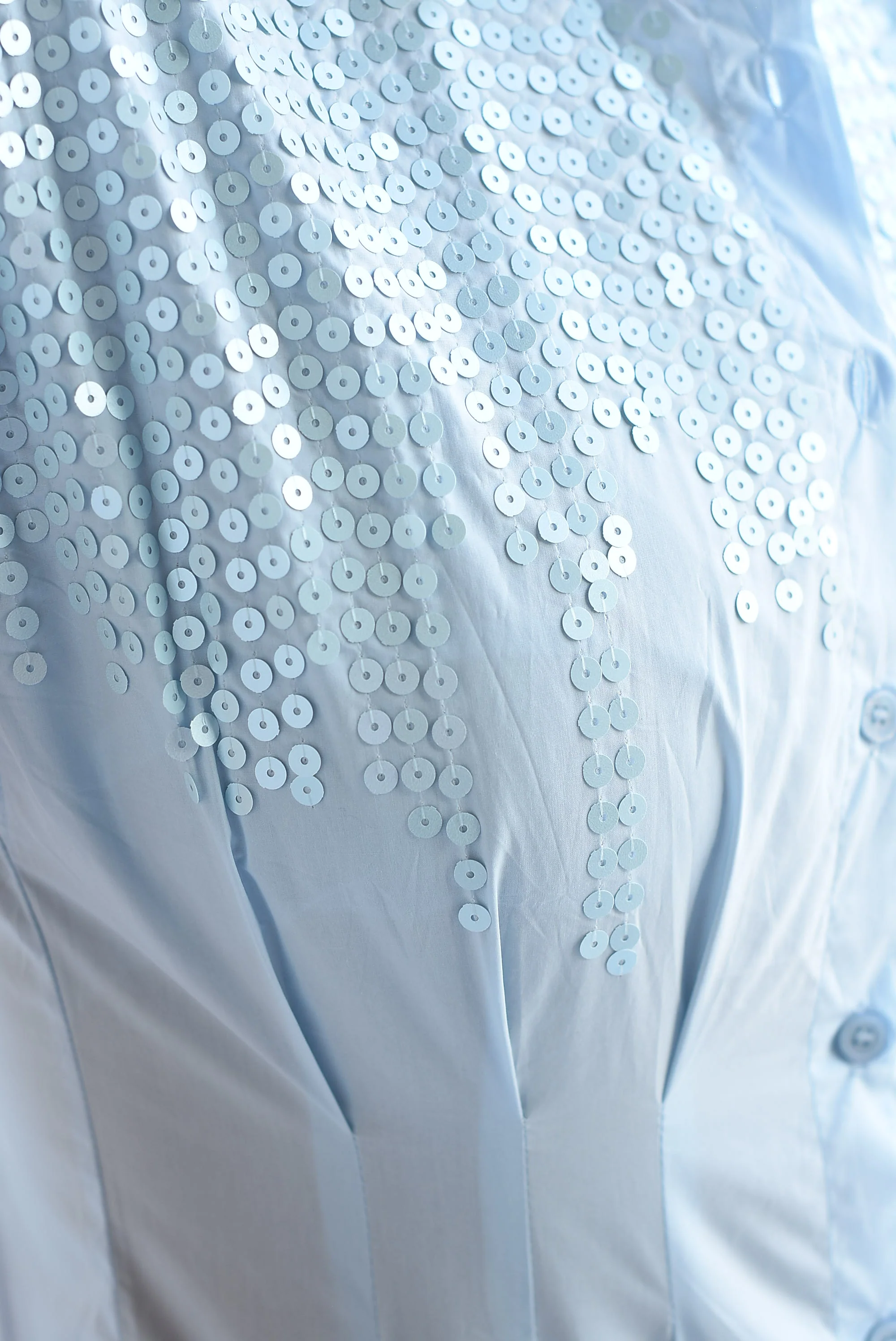 Blusa pinzas cintura lentejuelas mate Azul Baby