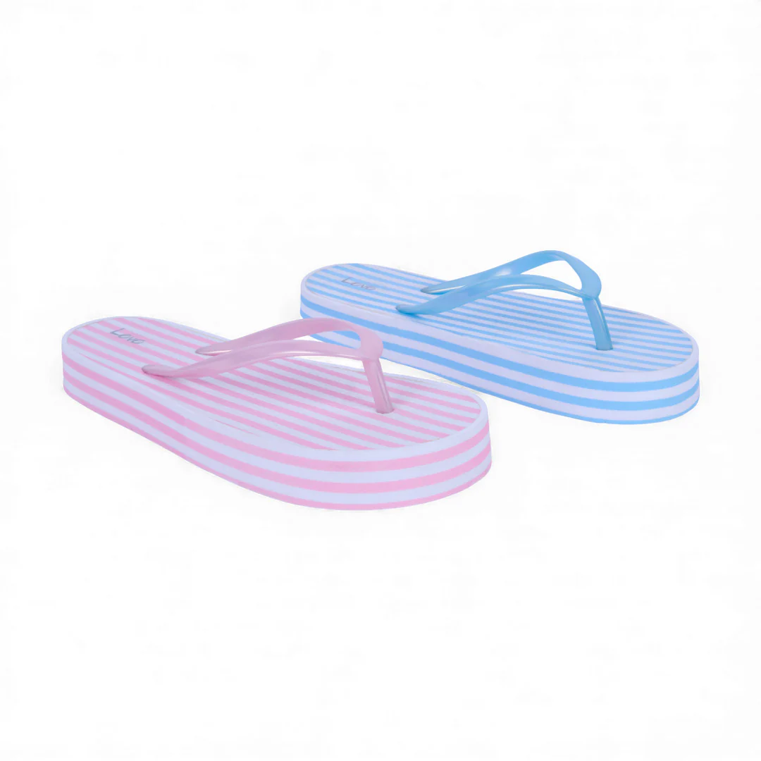 DÚO 552 SANDALIAS DE PISO AZUL Y ROSA RAYAS 28258