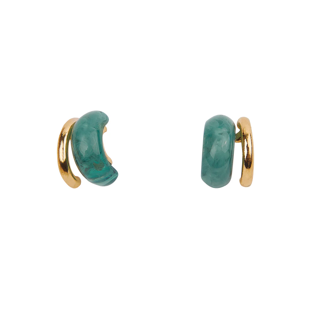 ARETES DE DAMA COLOR AZUL Y DORADO 93945