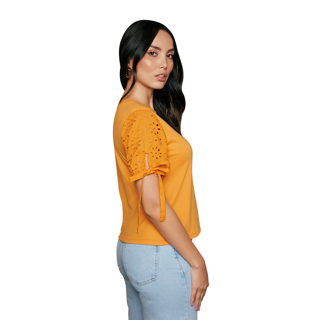 BLUSA AMARILLA TIRA BORDADA 92639