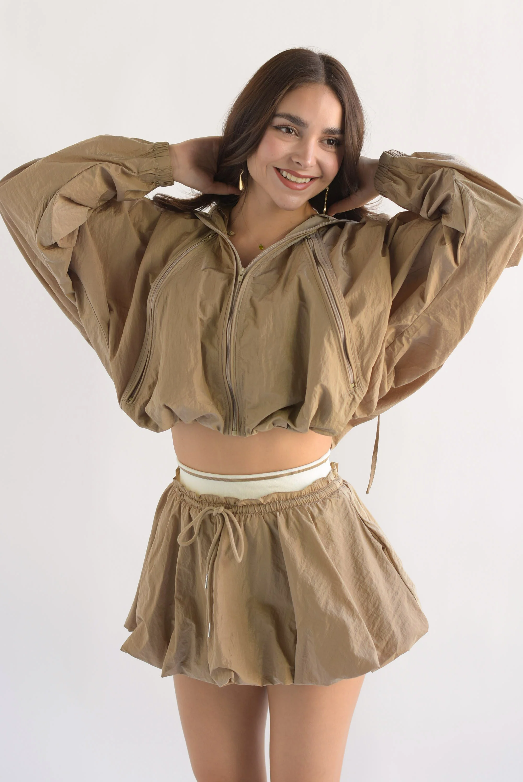 Set Falda y Chamarra globo parachute Moka