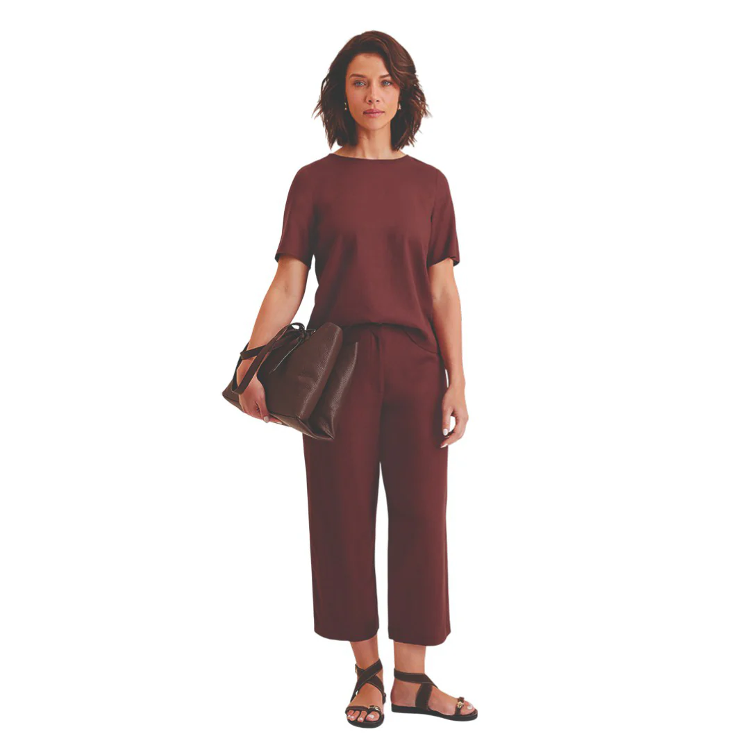 BLUSA CAFÉ CON LINO 95750