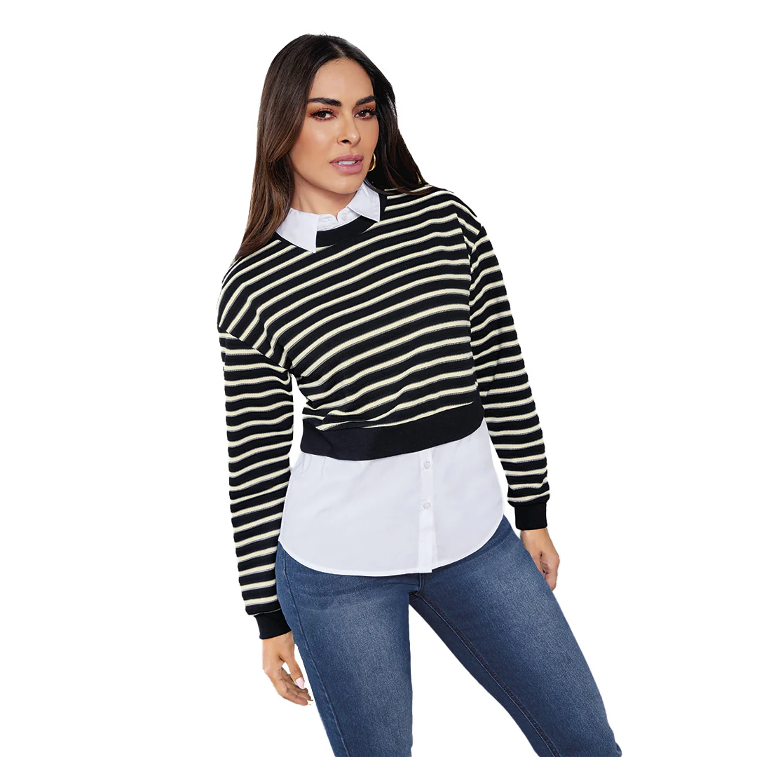 BLUSA MULTICOLOR CON SUÉTER MUJER 99411