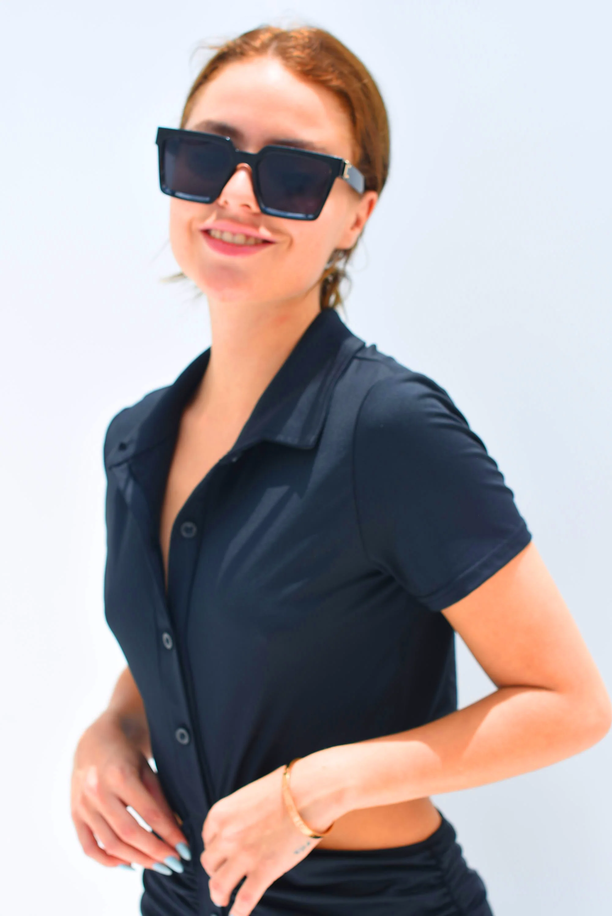 Vestido licra cut-out Negro