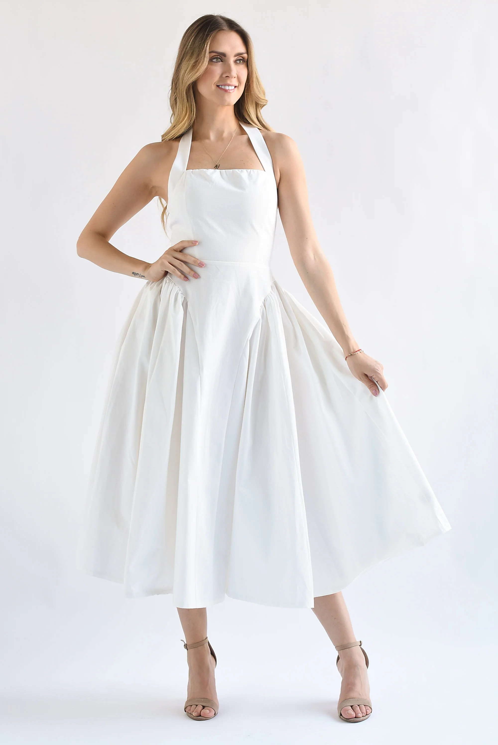 Vestido halter torso Blanco