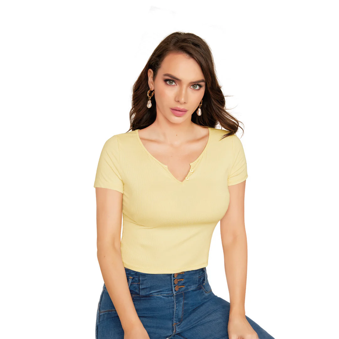 BLUSA AMARILLA BOTONES 35953