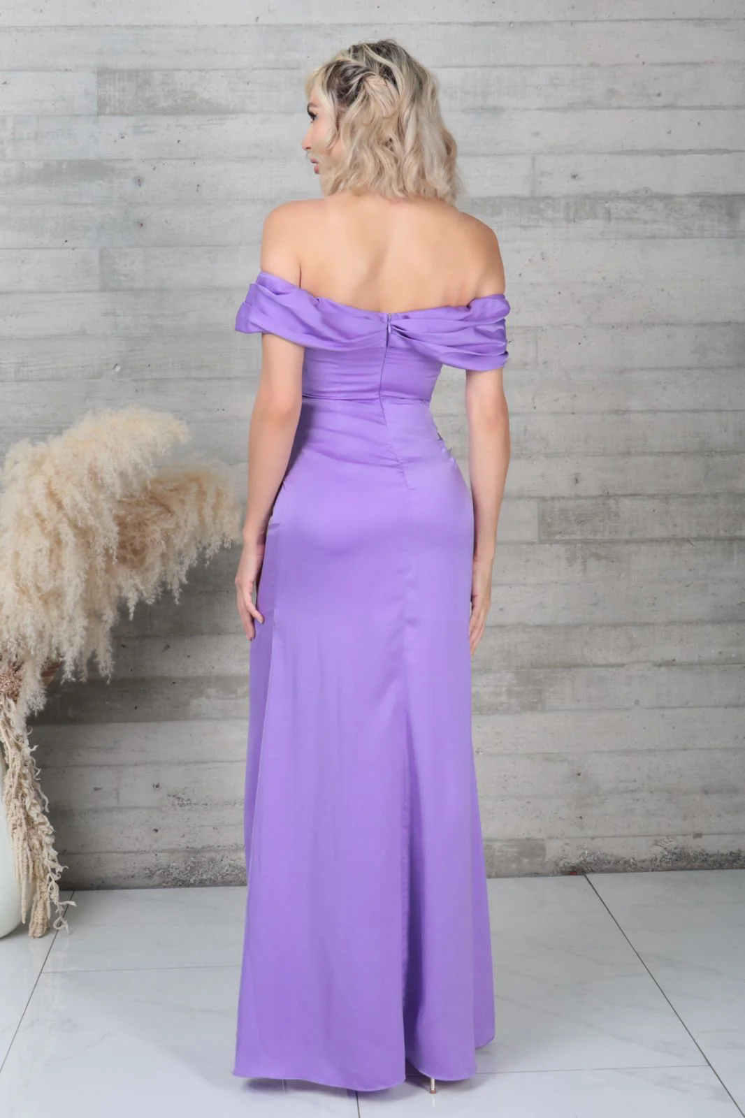 Vestido largo off-shoulders Lila