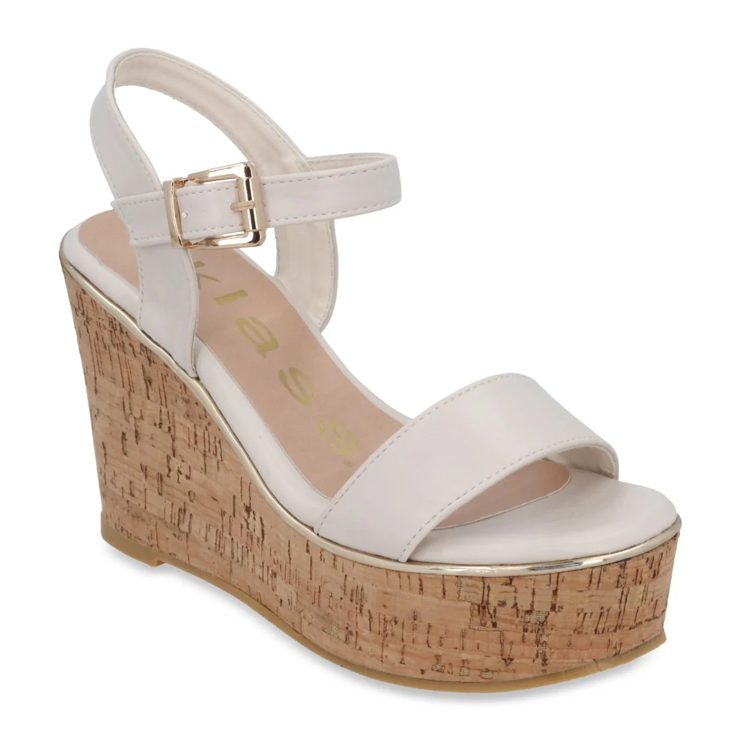 SANDALIA DE PLATAFORMA IVORY CON HEBILLA 03435