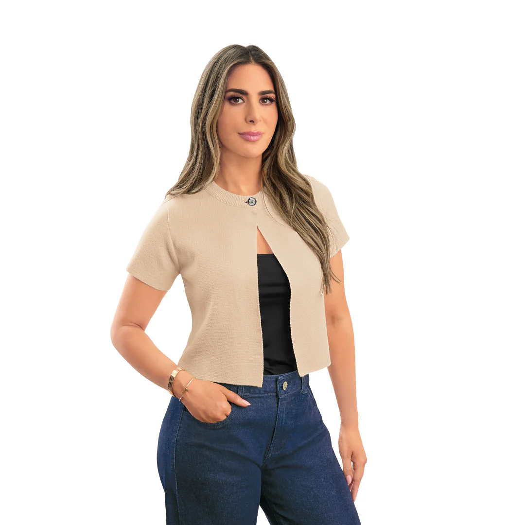 BLUSA IVORY CON BOTÓN 12913