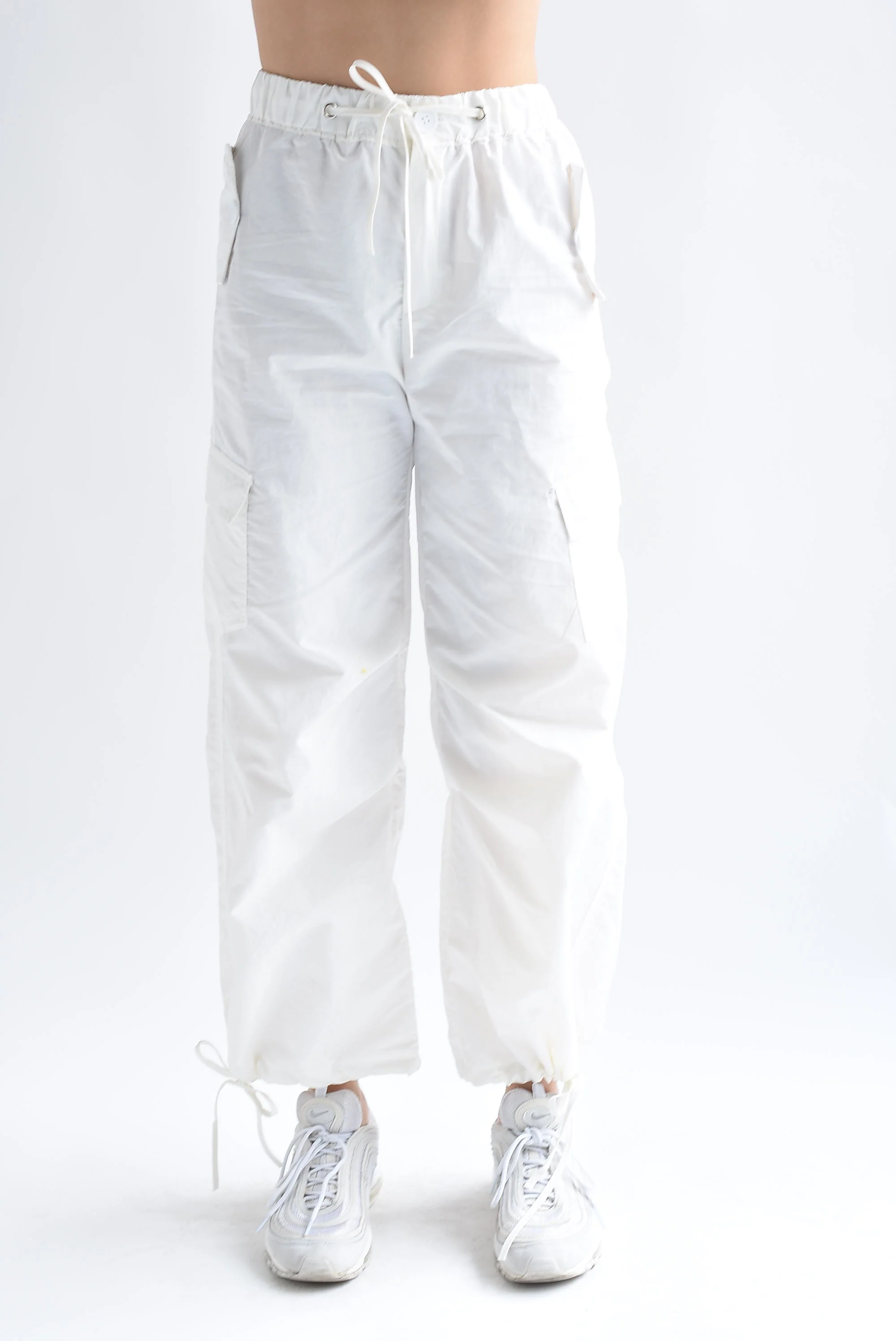 Pantalón parachute cargo Blanco