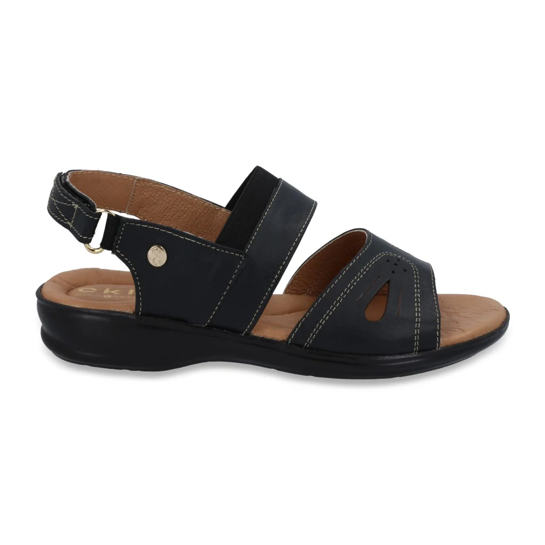 SANDALIA DE PISO NEGRO DE PIEL 26234