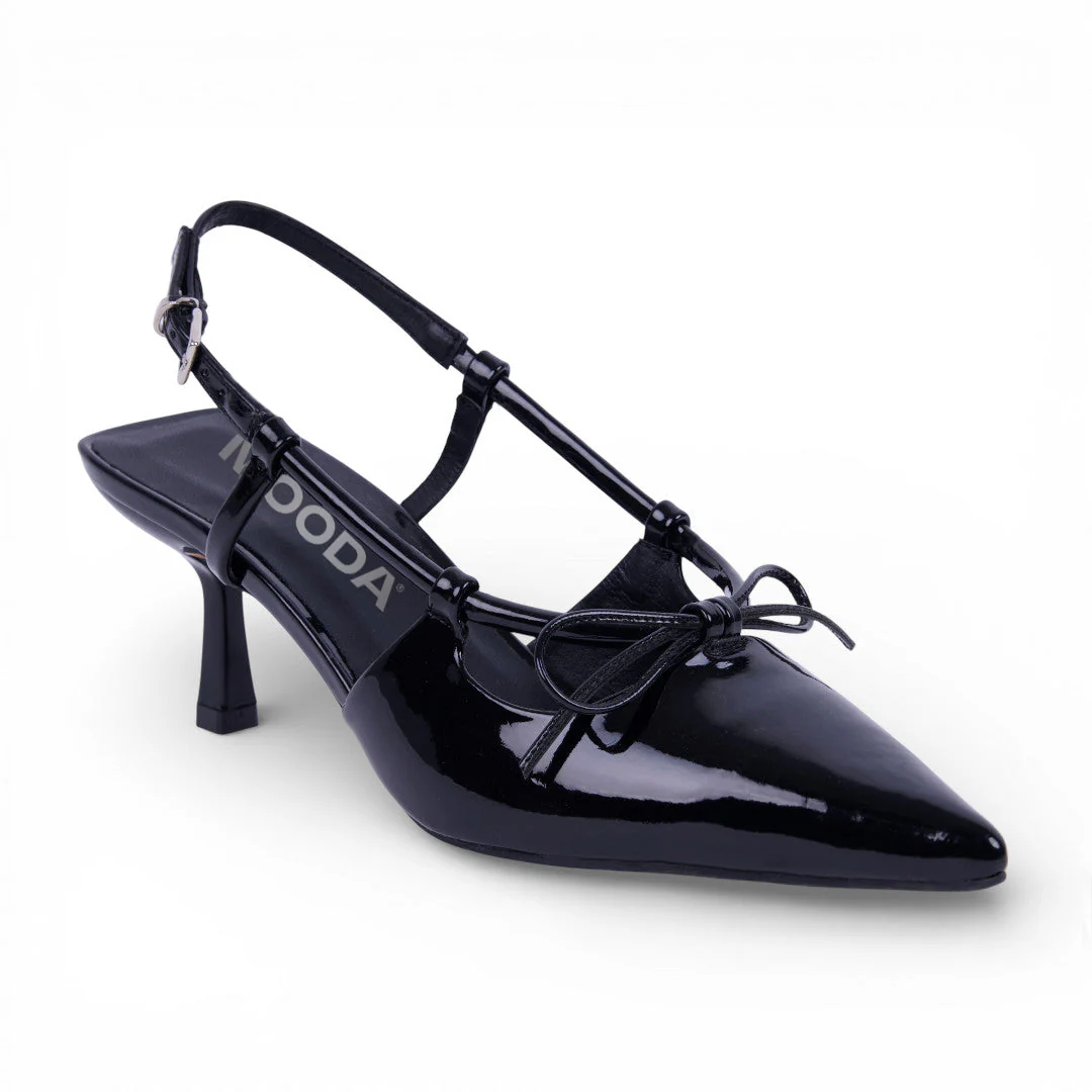 BALERINA PUNTAL TACÓN MOÑO NEGRO 05064