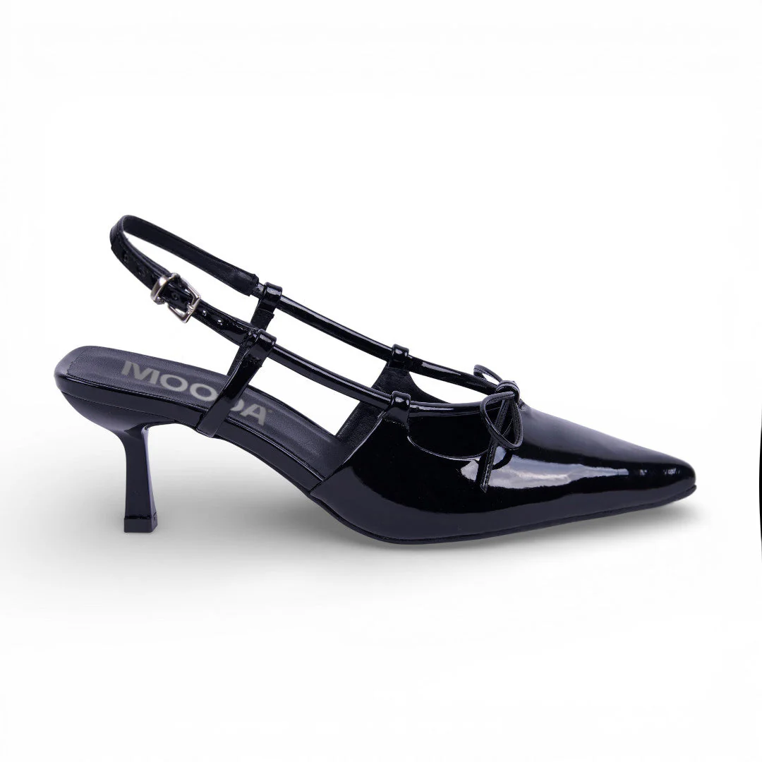 BALERINA PUNTAL TACÓN MOÑO NEGRO 05064