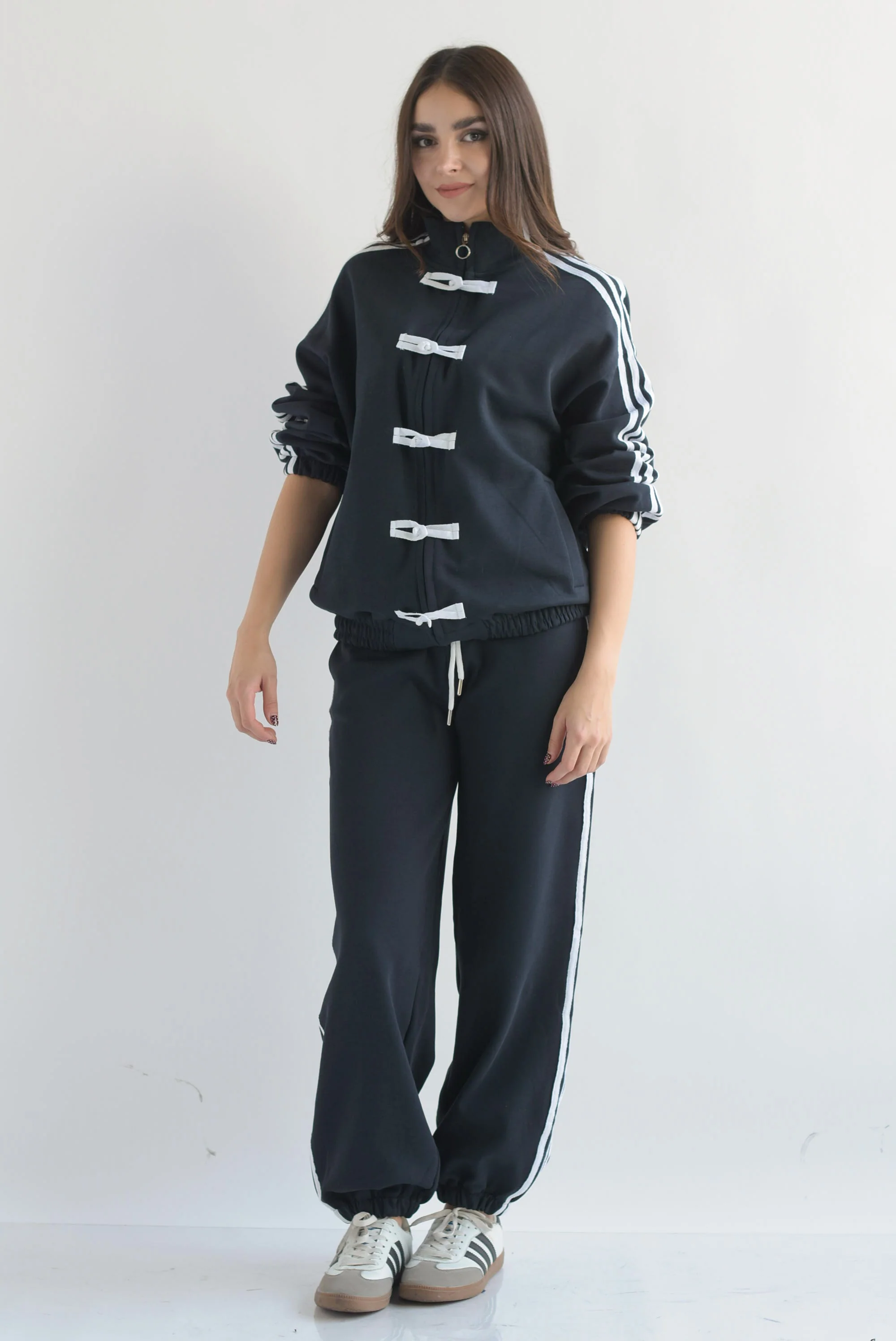 Set Pantalón y Chamarra lazos chinos track Azul Marino