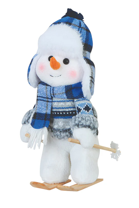 ADORNO DE NAVIDAD MUÑECO DE NIEVE AZUL 81532