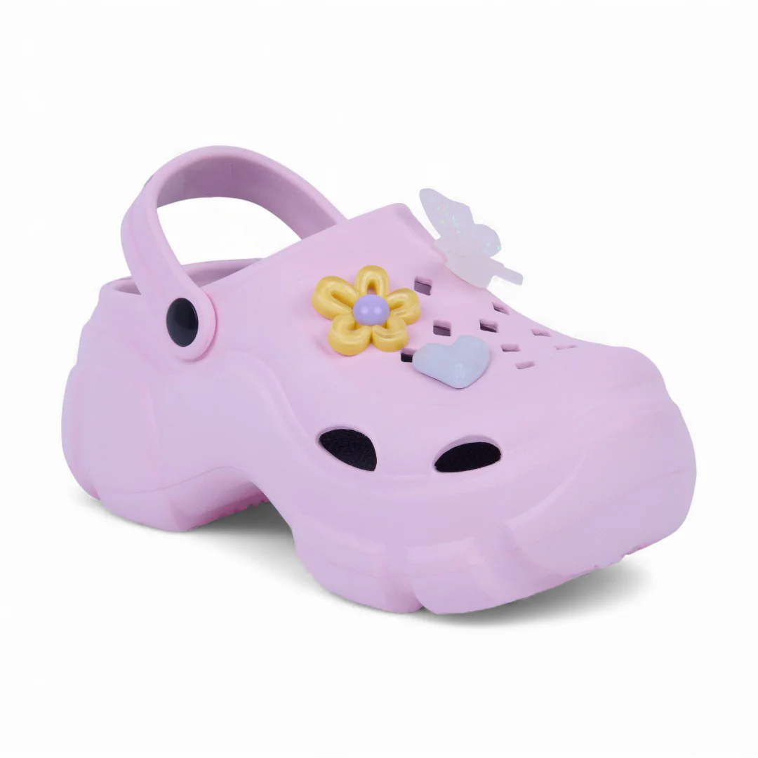 SANDALIA DE PISO ROSA CHUNKY CON FLORES 80592