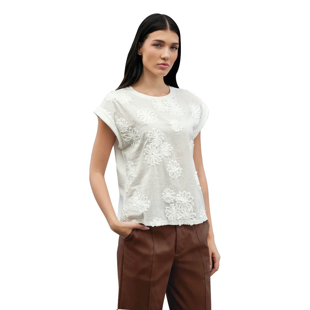 BLUSA BLANCO FLORES 3D 99704