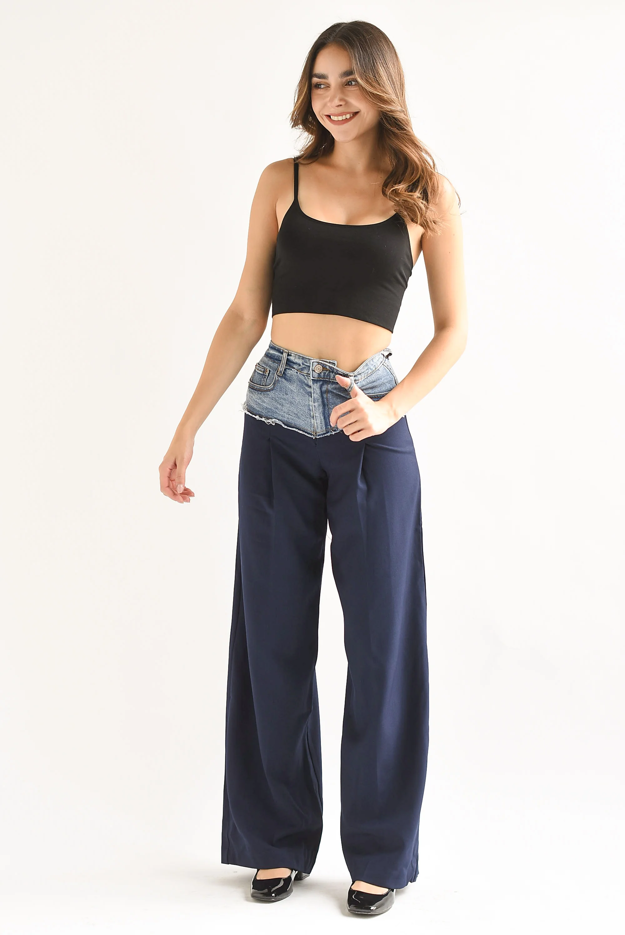 Pantalón sastre Denim Azul Marino
