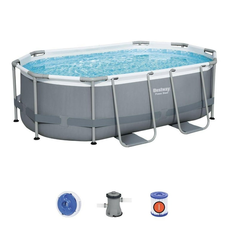 Alberca Bestway Estructural Ovalada 305x200x84 cm Capacidad de agua 3.668L