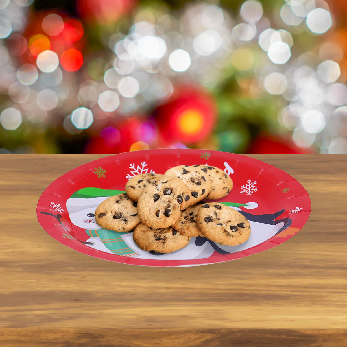 Set de 10 Platos de Cartón con Diseño de Navidad