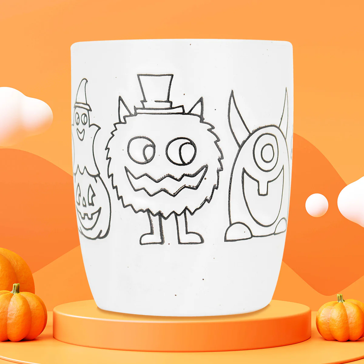 Taza Mediana de Cerámica, Diseño de Monstruo