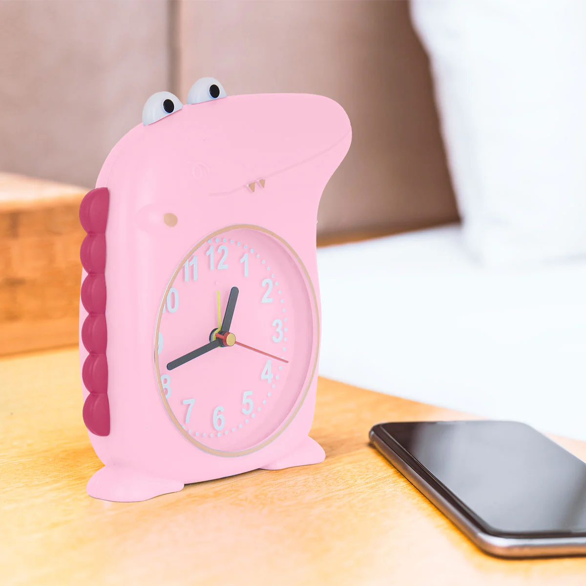 Reloj Despertador en Forma de Cocodrilo, color Rosa