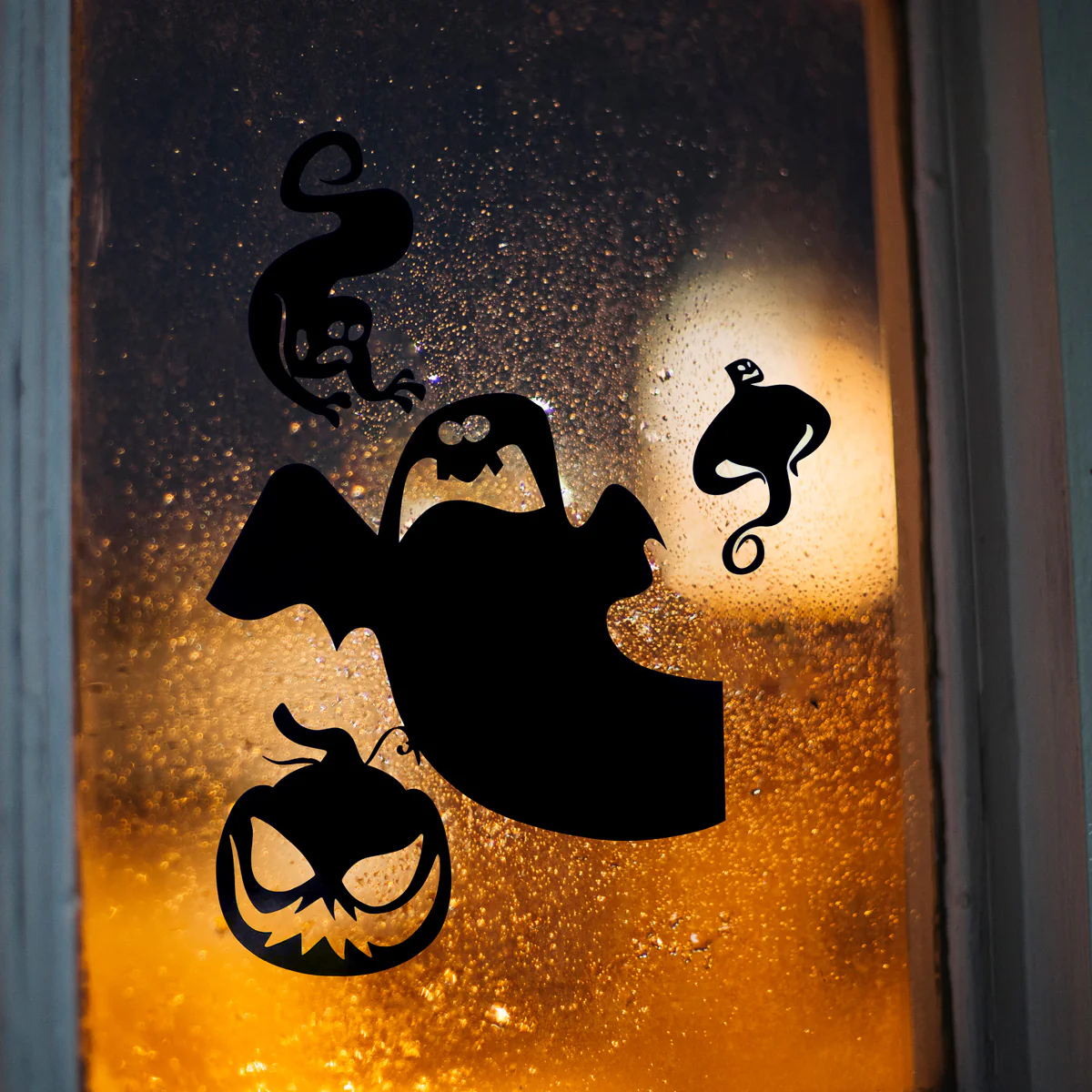 Decoración para Ventana con Diseño de Fantasmas