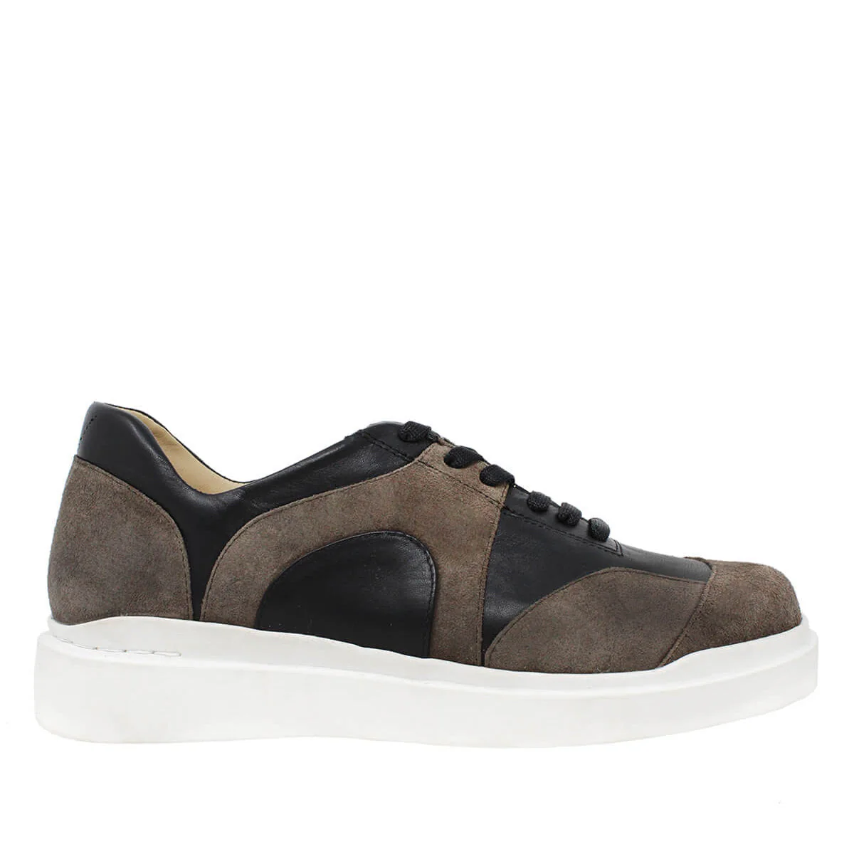 MARIA 35 - Negro y Concreto Regina Romero Zapato Tenis Urbano Sport Para Dama en Piel