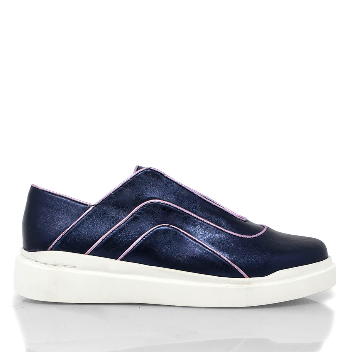 CHARLIE 35 - Azul Metalico Regina Romero Zapato Tenis Urbano Sport Para Dama en Piel