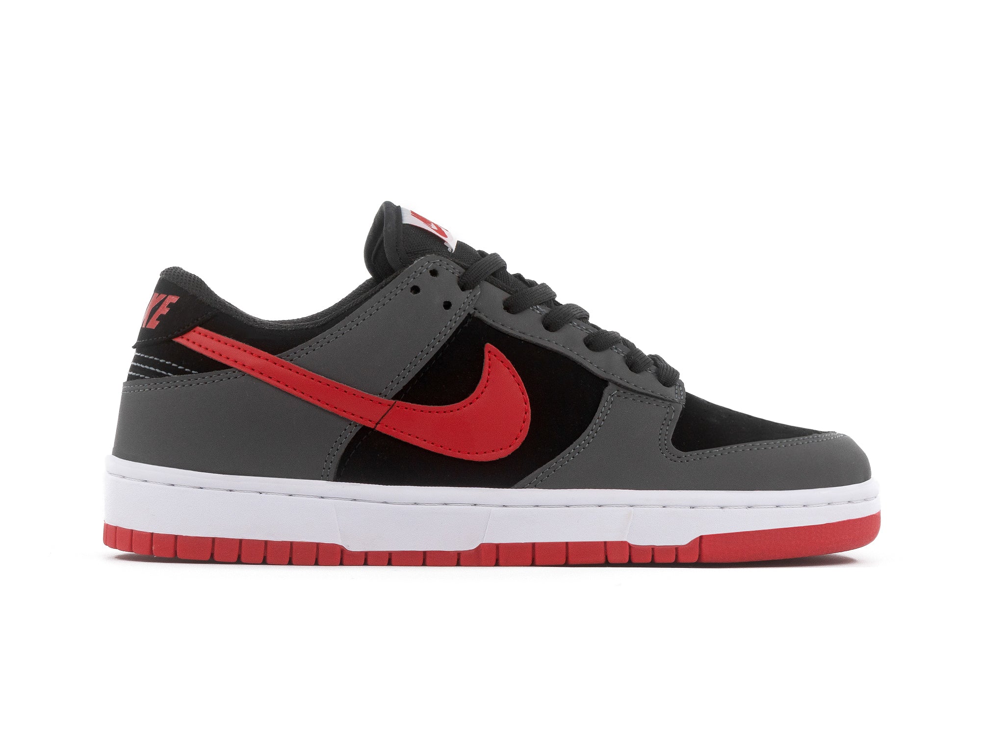 Tenis Dunk Low Gris Negro Rojo