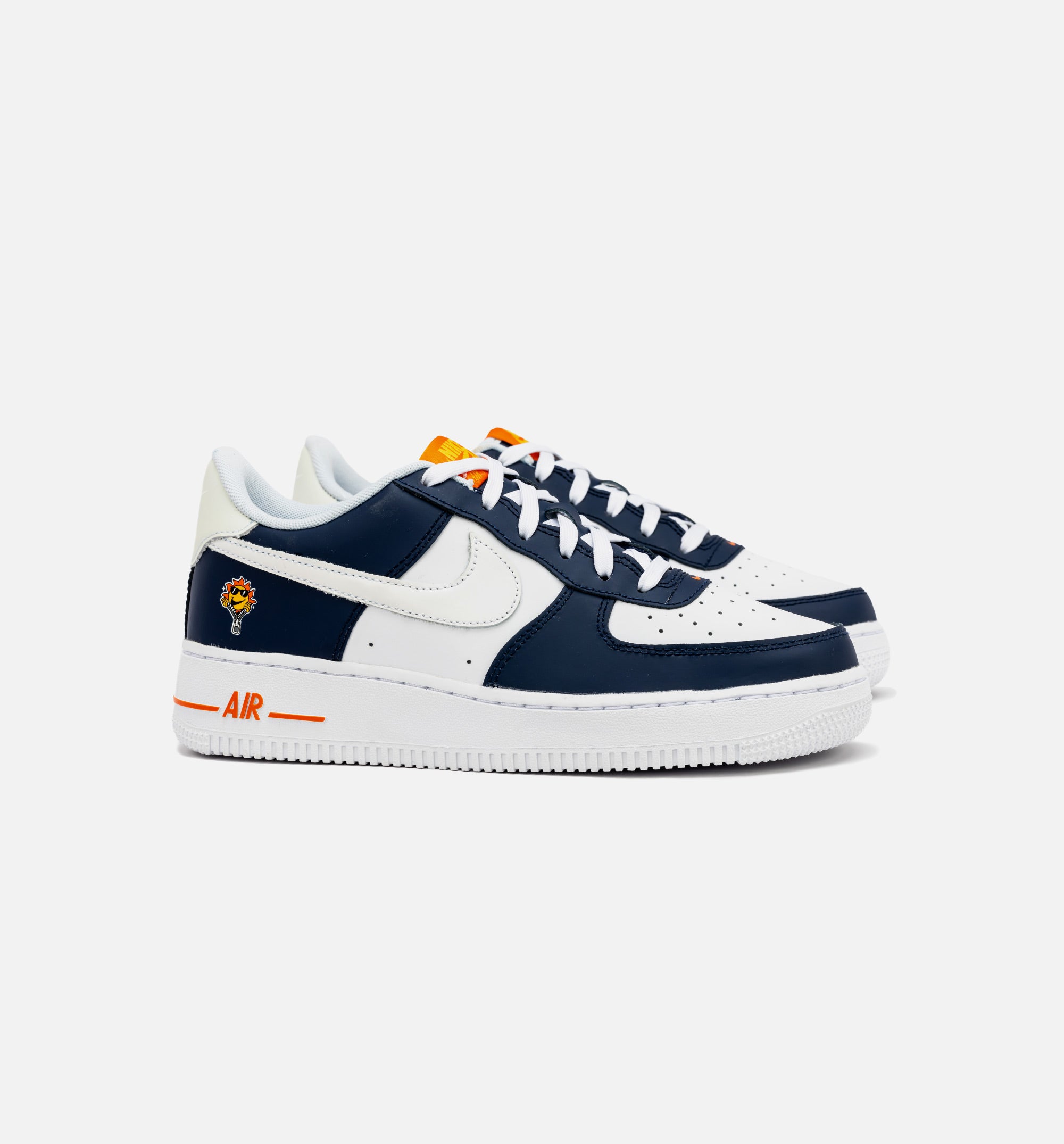 AF1 LV8 Grade School Lifestyle Shoe - Midnight Navy/Safety Orange