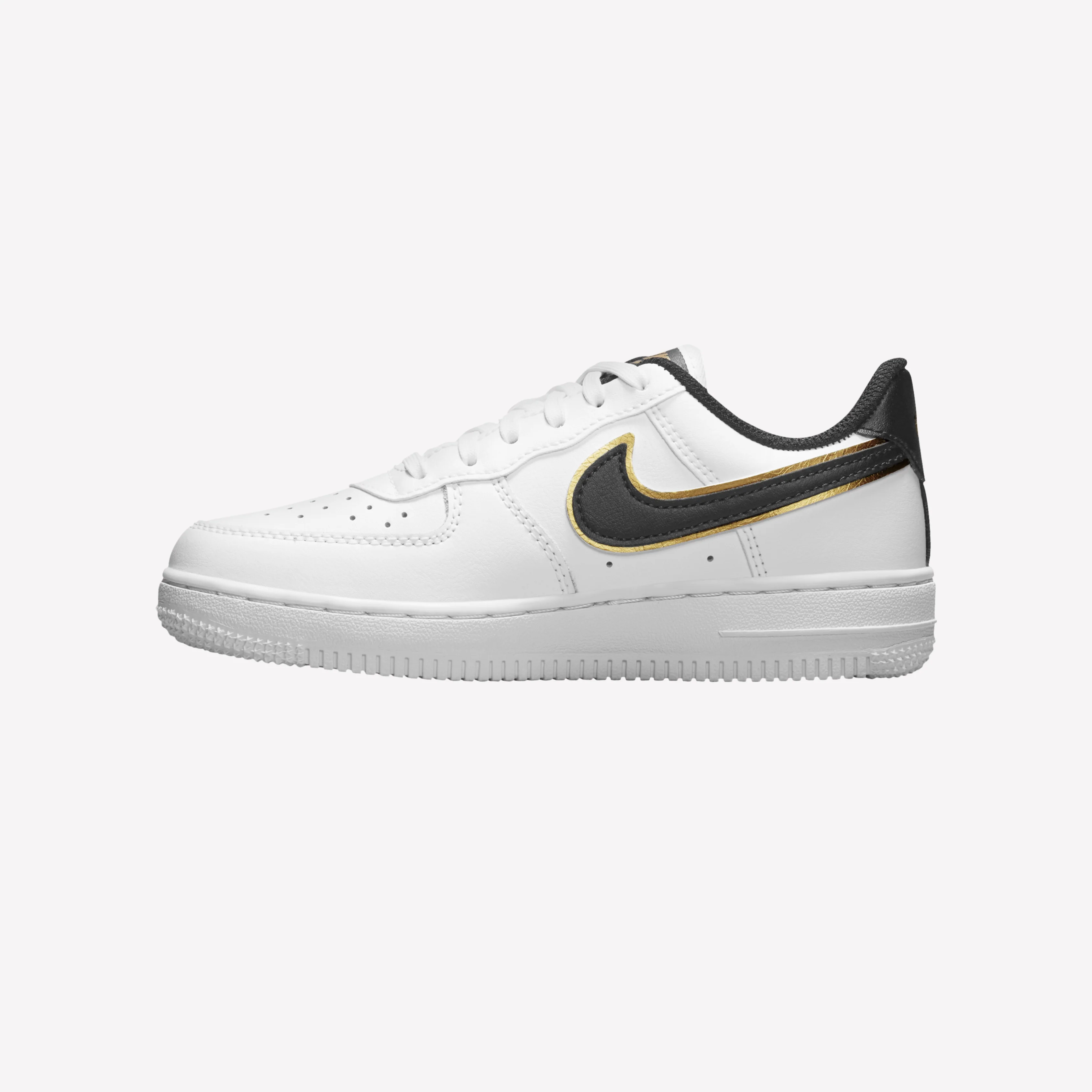 Nike Kids Air Force 1 - White Black Gold