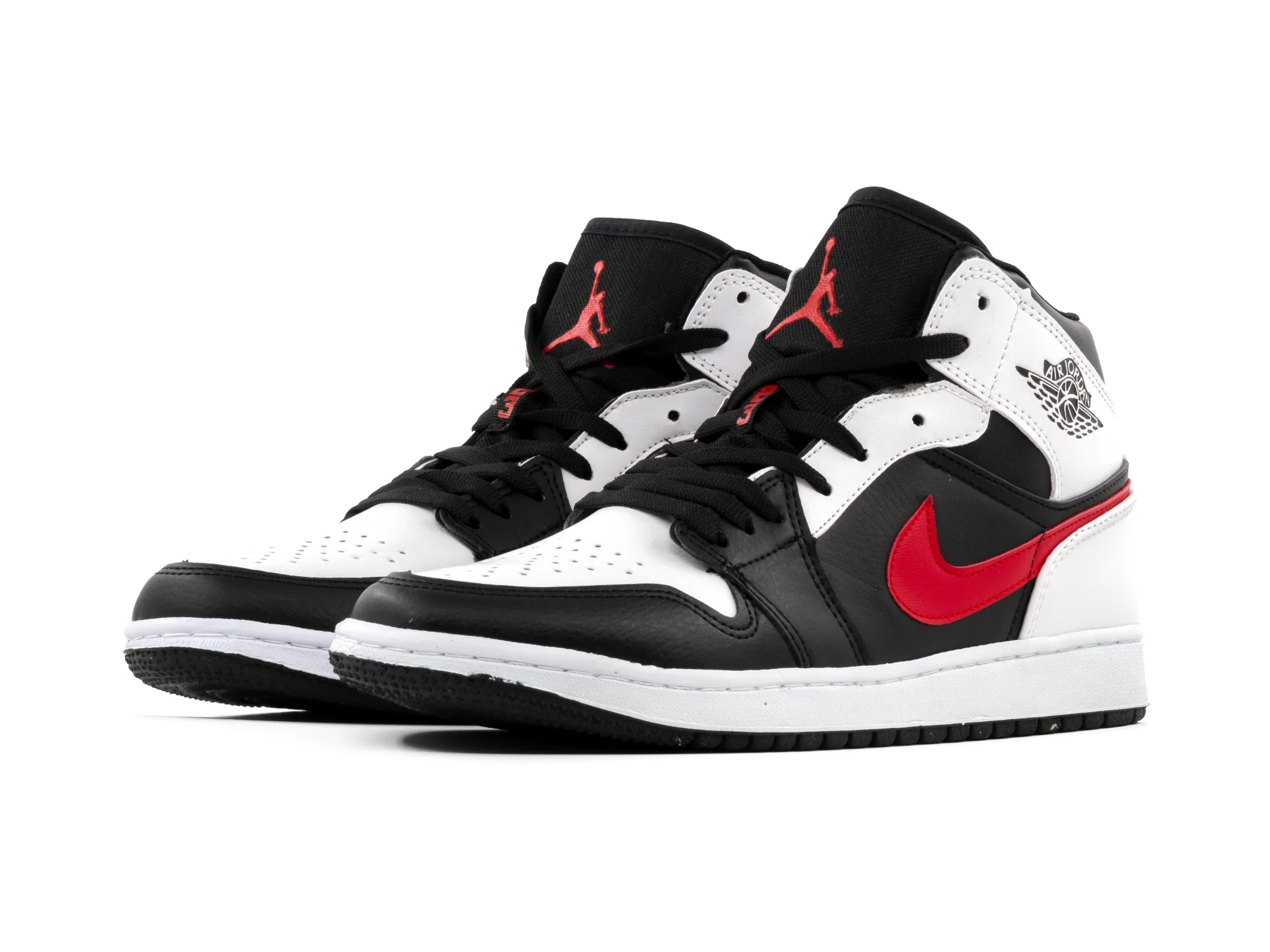 Tenis Retro 1 Blanco Negro Rojo