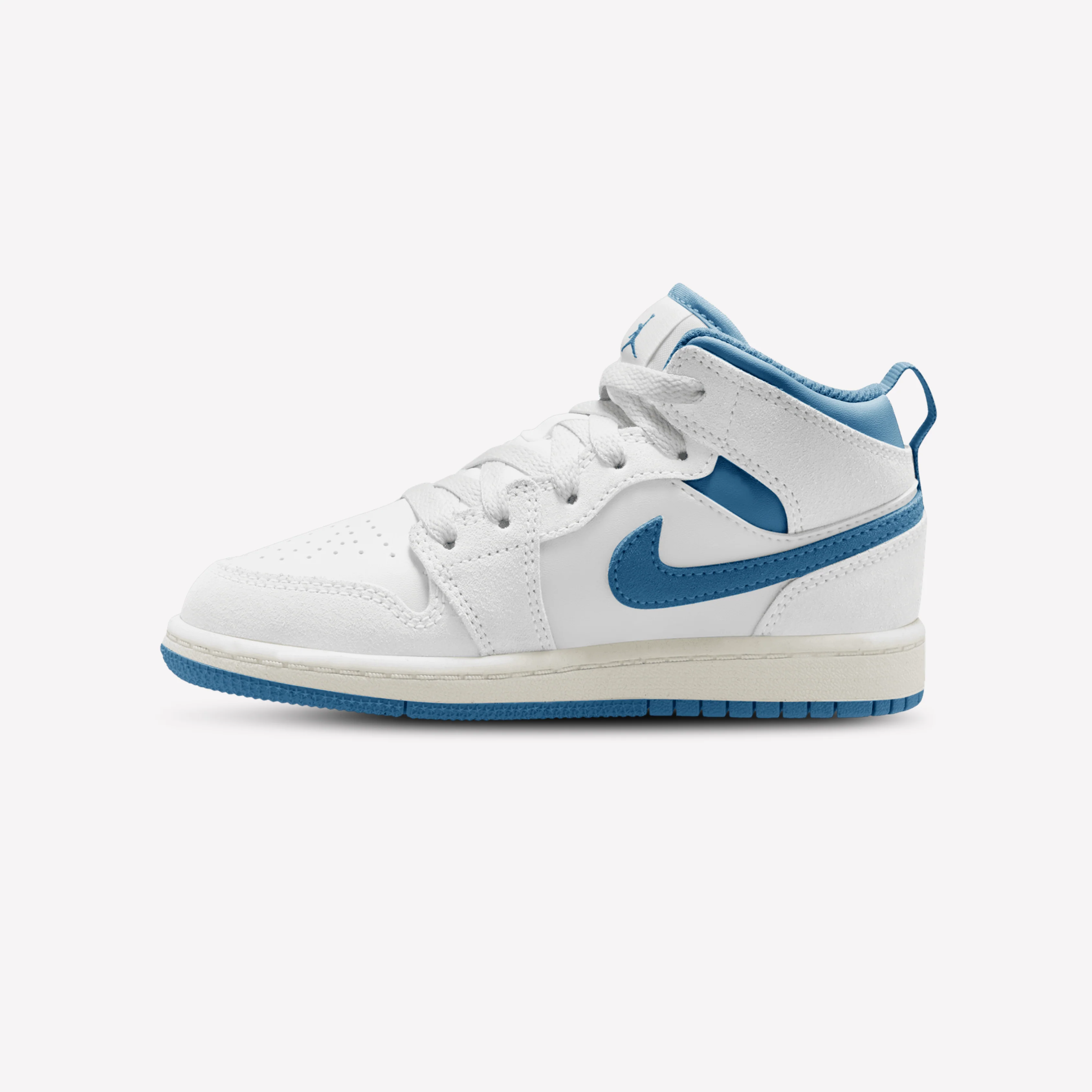 Nike Kids Jordan AJ 1 Mid  - White Industrial Blue