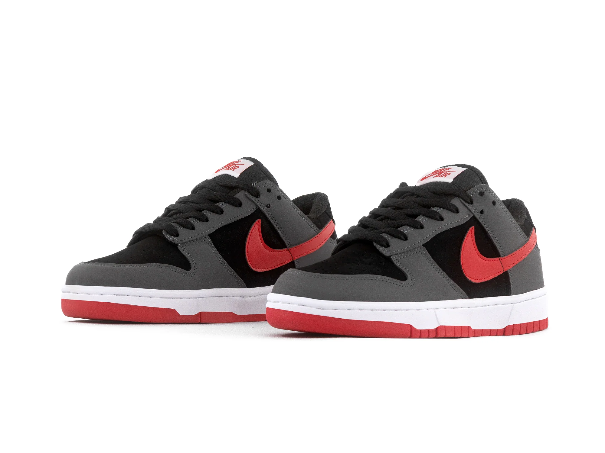 Tenis Dunk Low Gris Negro Rojo