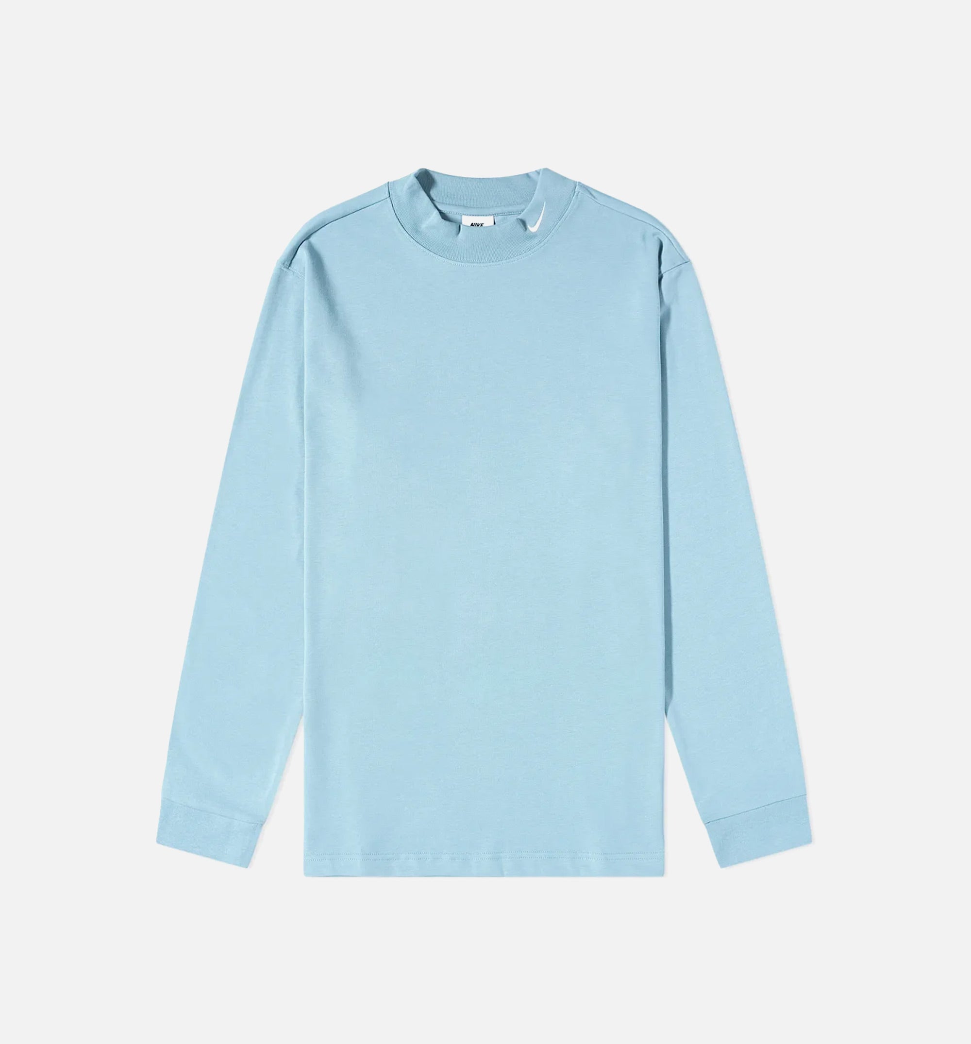 Neck Mens Long Sleeve Shirt - Blue