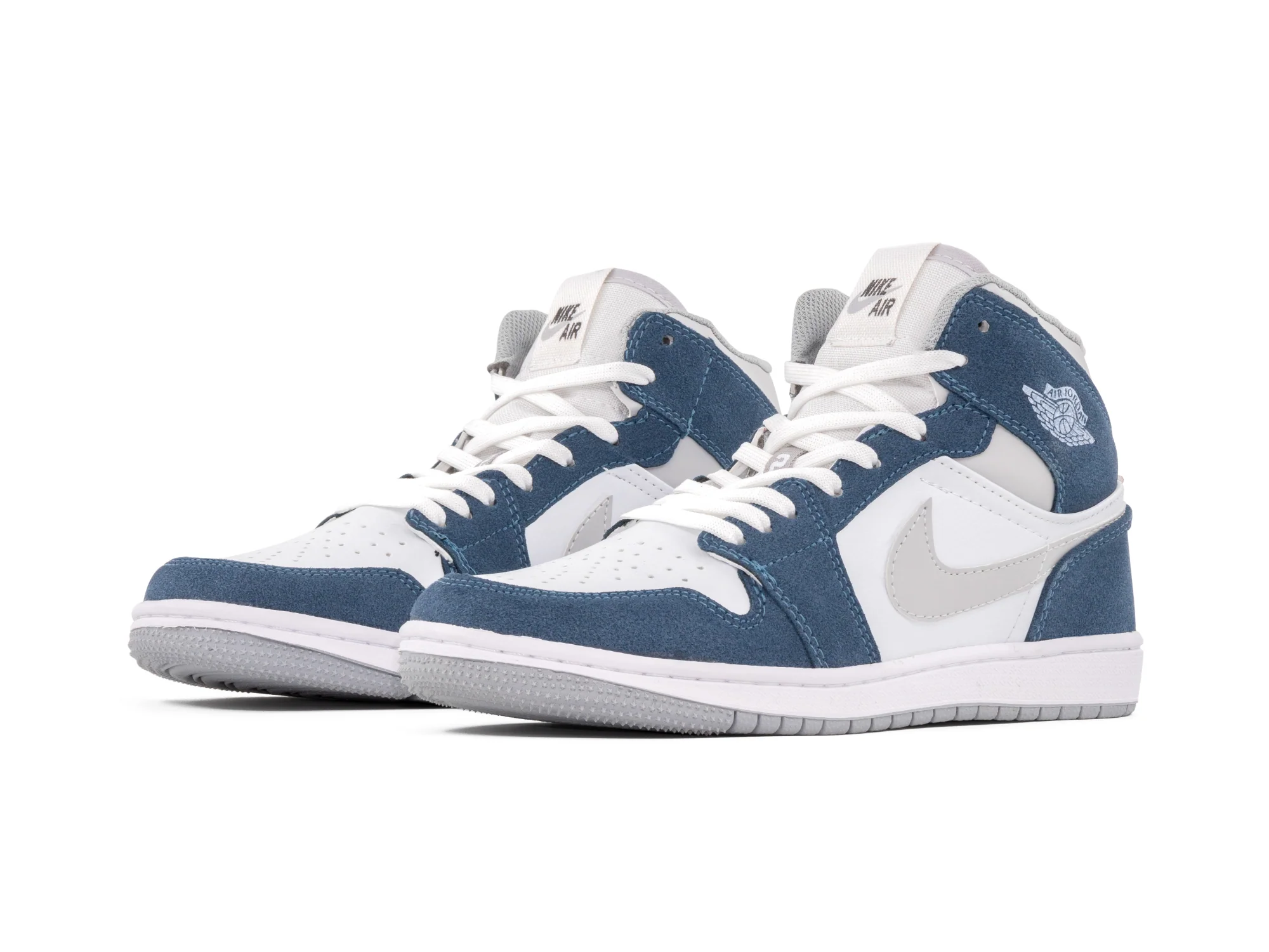 Tenis Retro 1 Blanco Celeste Gris