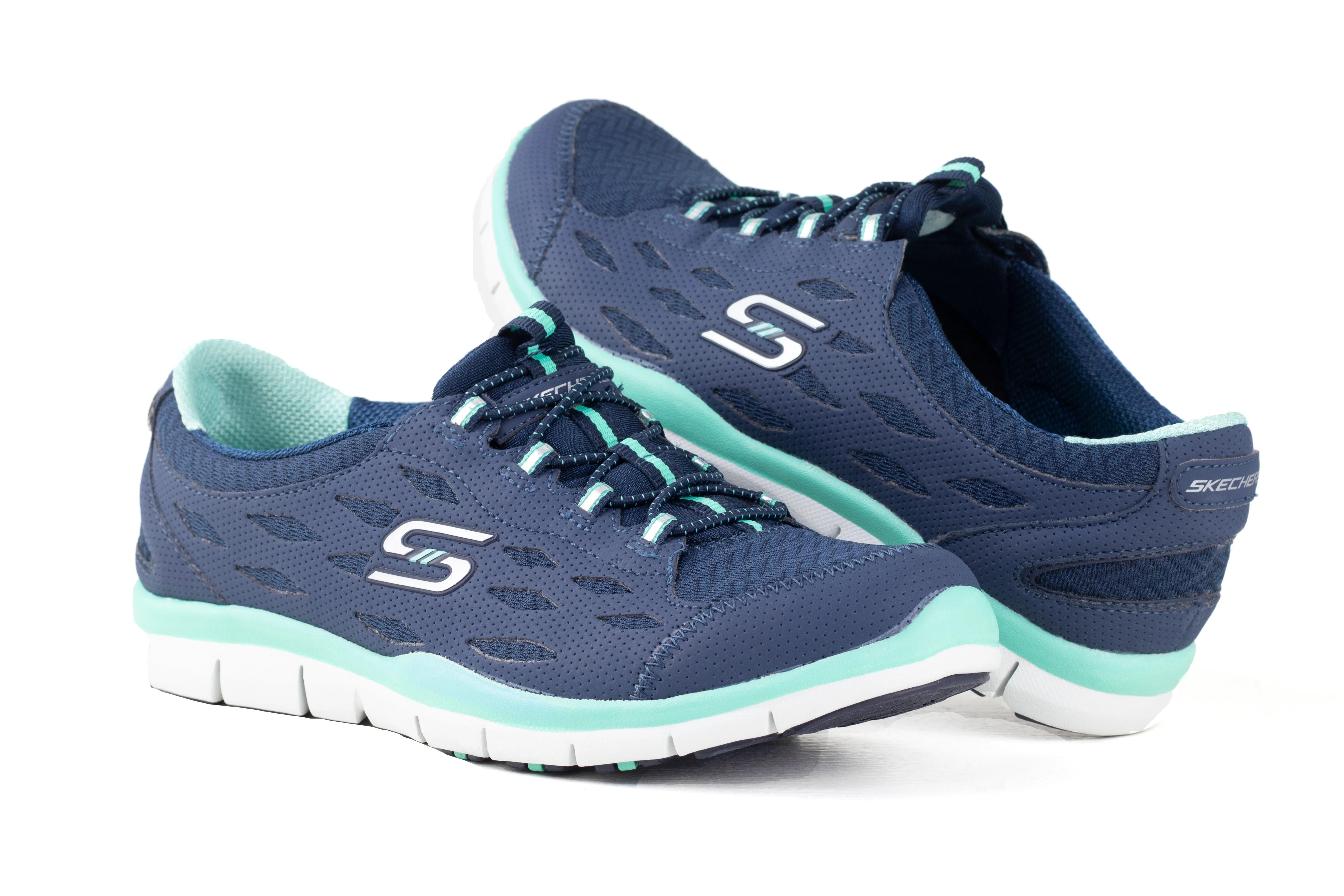 Tenis Skechers Sports Full Circle Dama 22604 Azul Verde