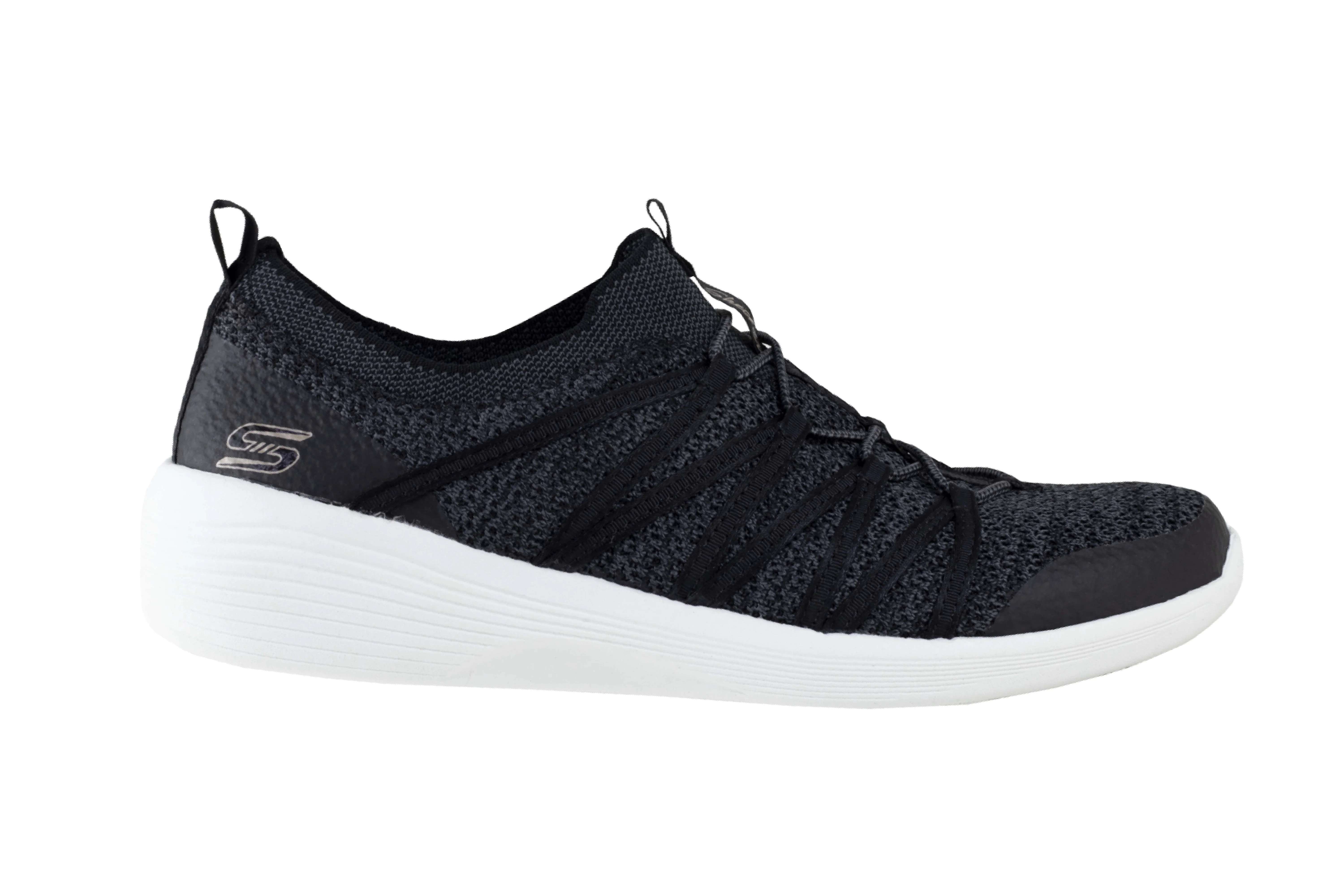 Tenis Skechers Slip On Trainers Dama 23757 Negro Blanco