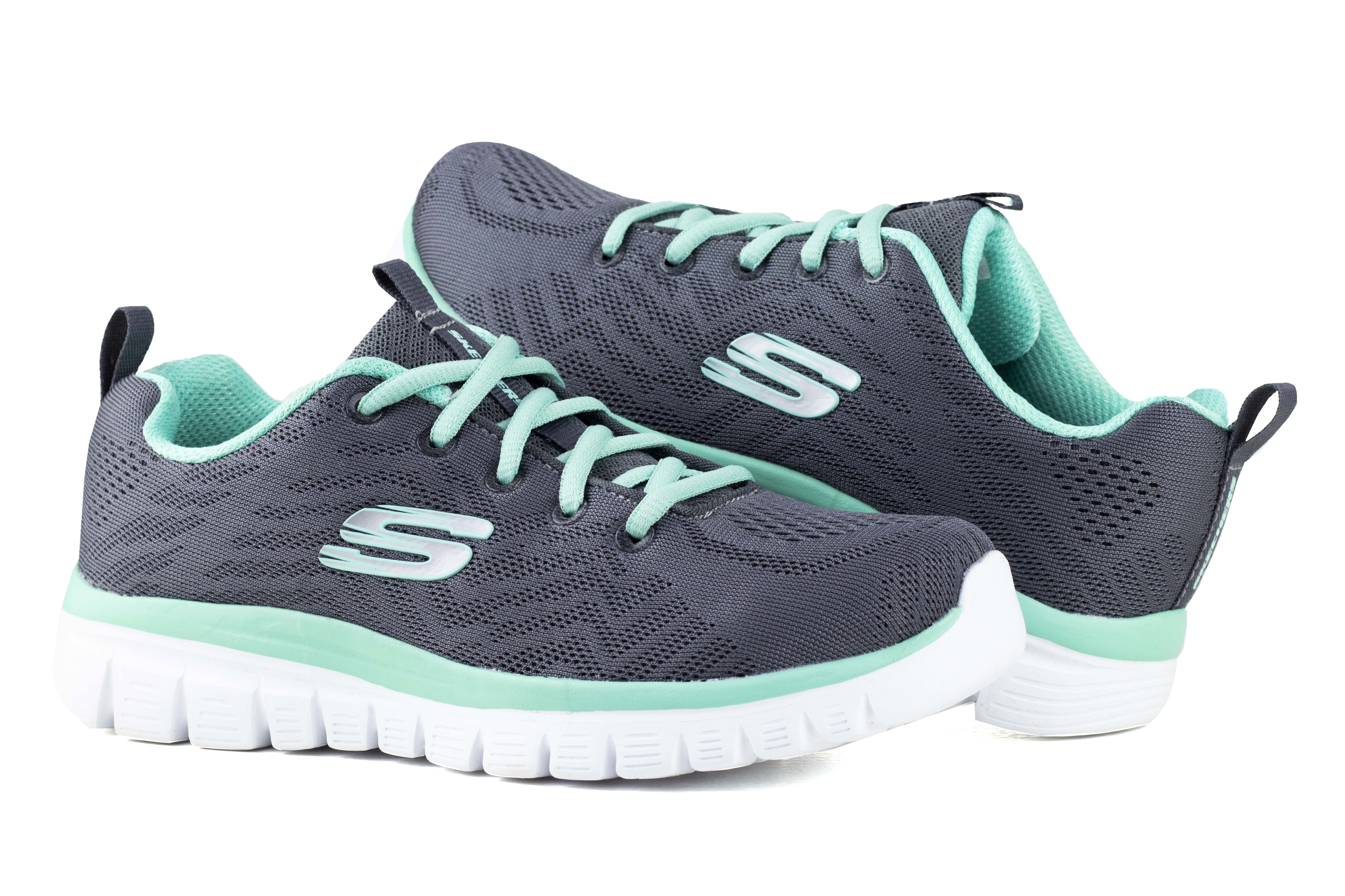 Tenis Skechers Sports Graceful Dama 12615 Gris Aqua