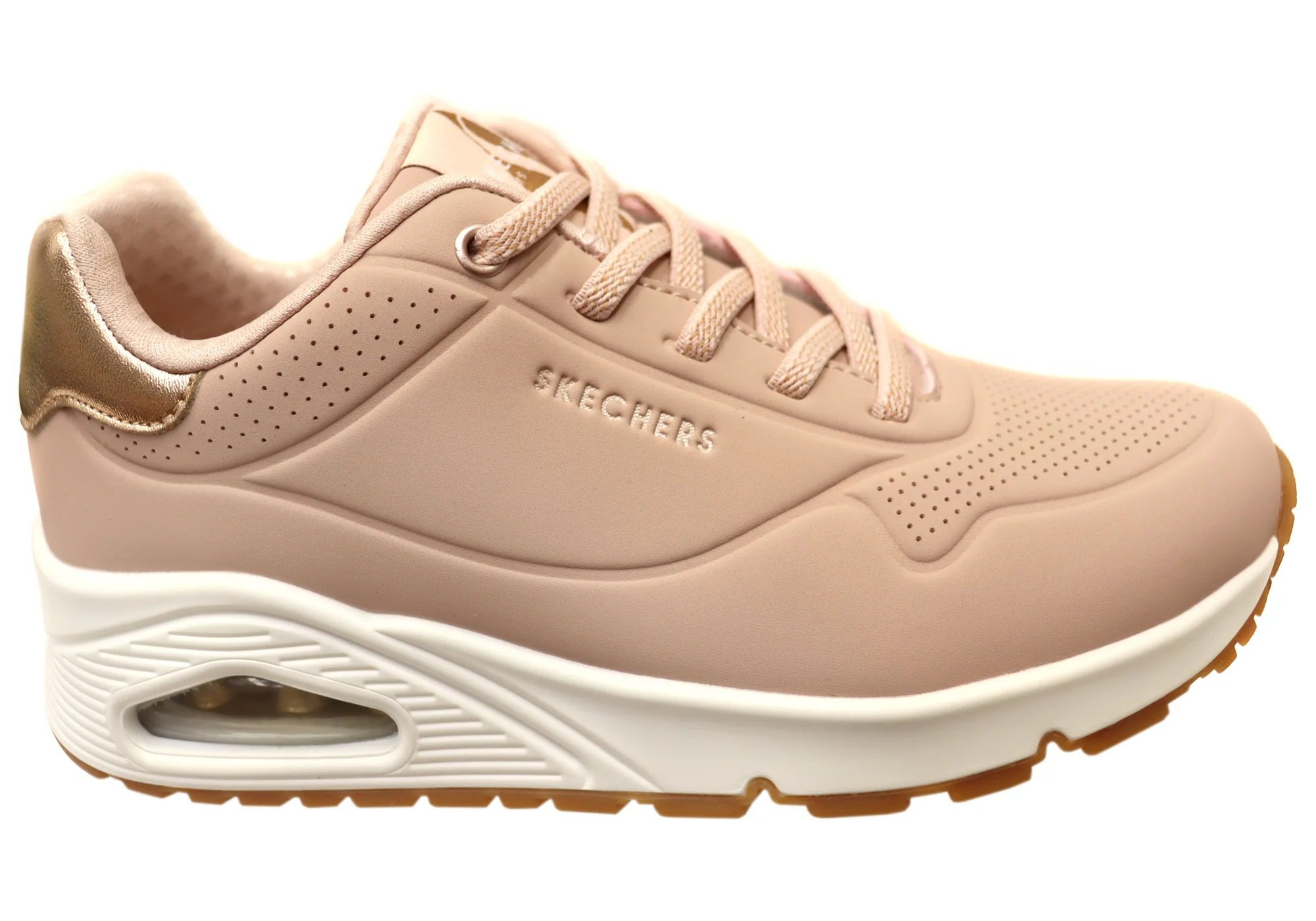 Skechers Womens Uno Shimmer Away Comfortable Memory Foam Shoes