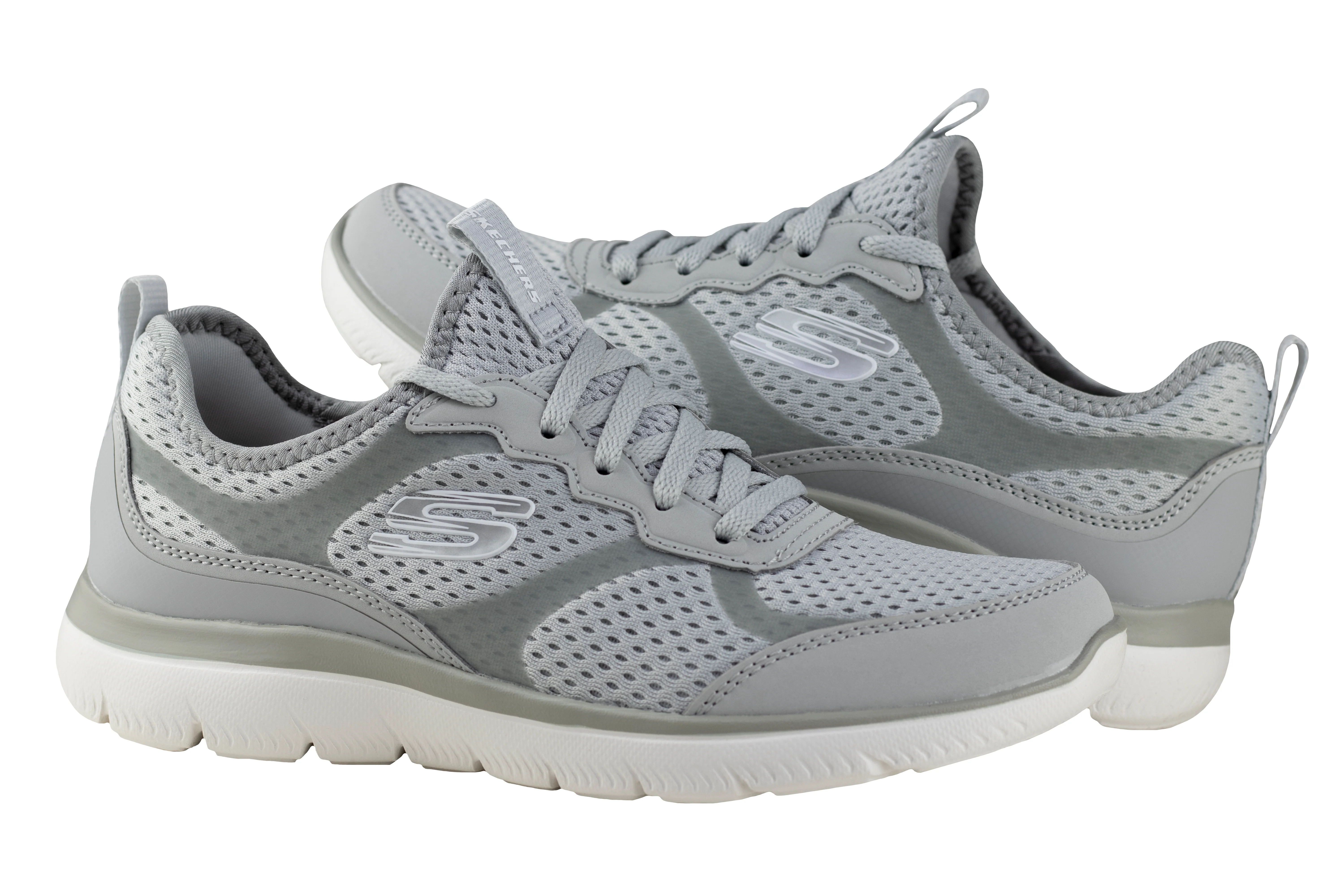 Tenis Skechers Summits Free Classics Dama 149535 Gris Claro