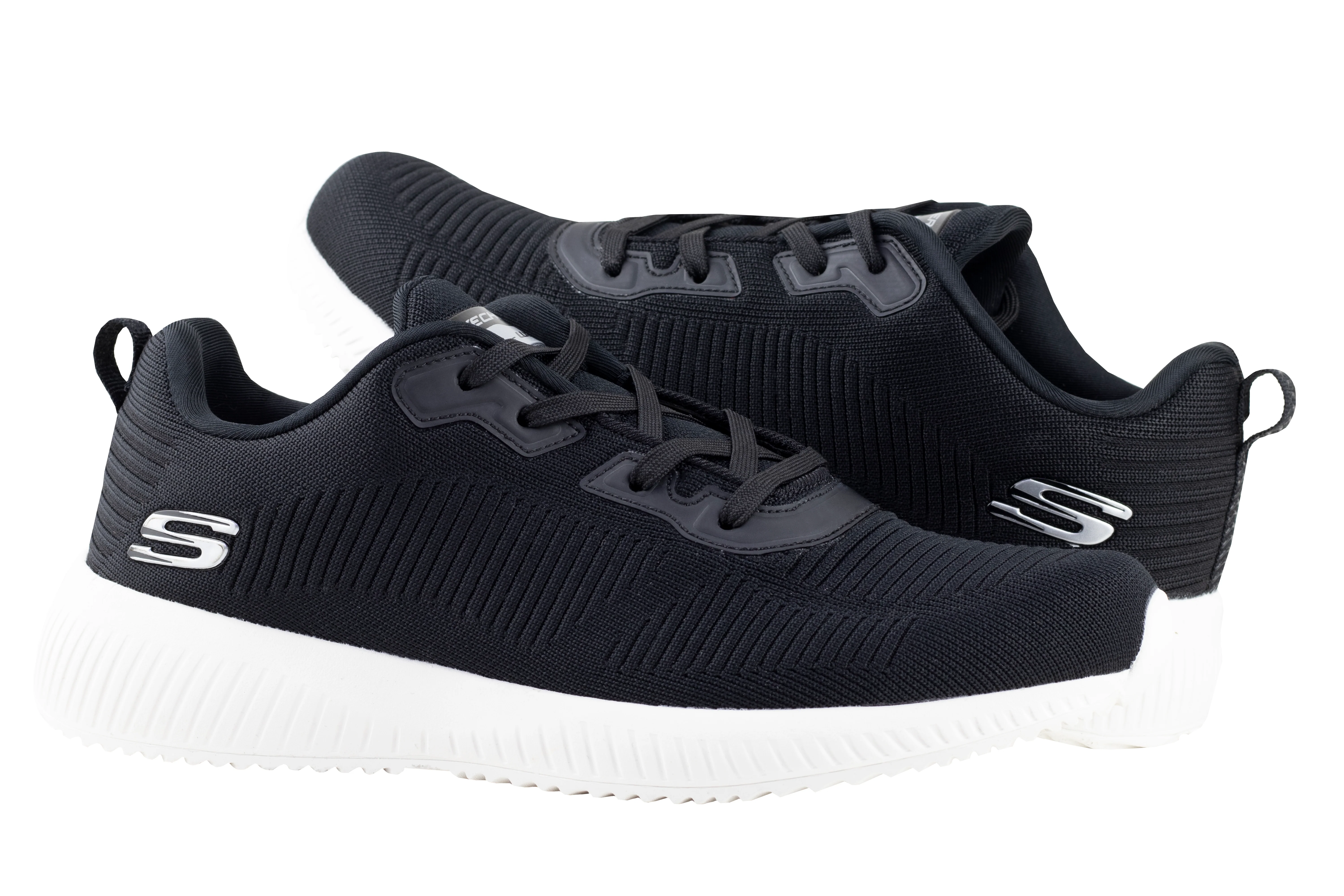 Tenis Skechers Bobs Sport Squad Caballero 232290 Negro Blanco