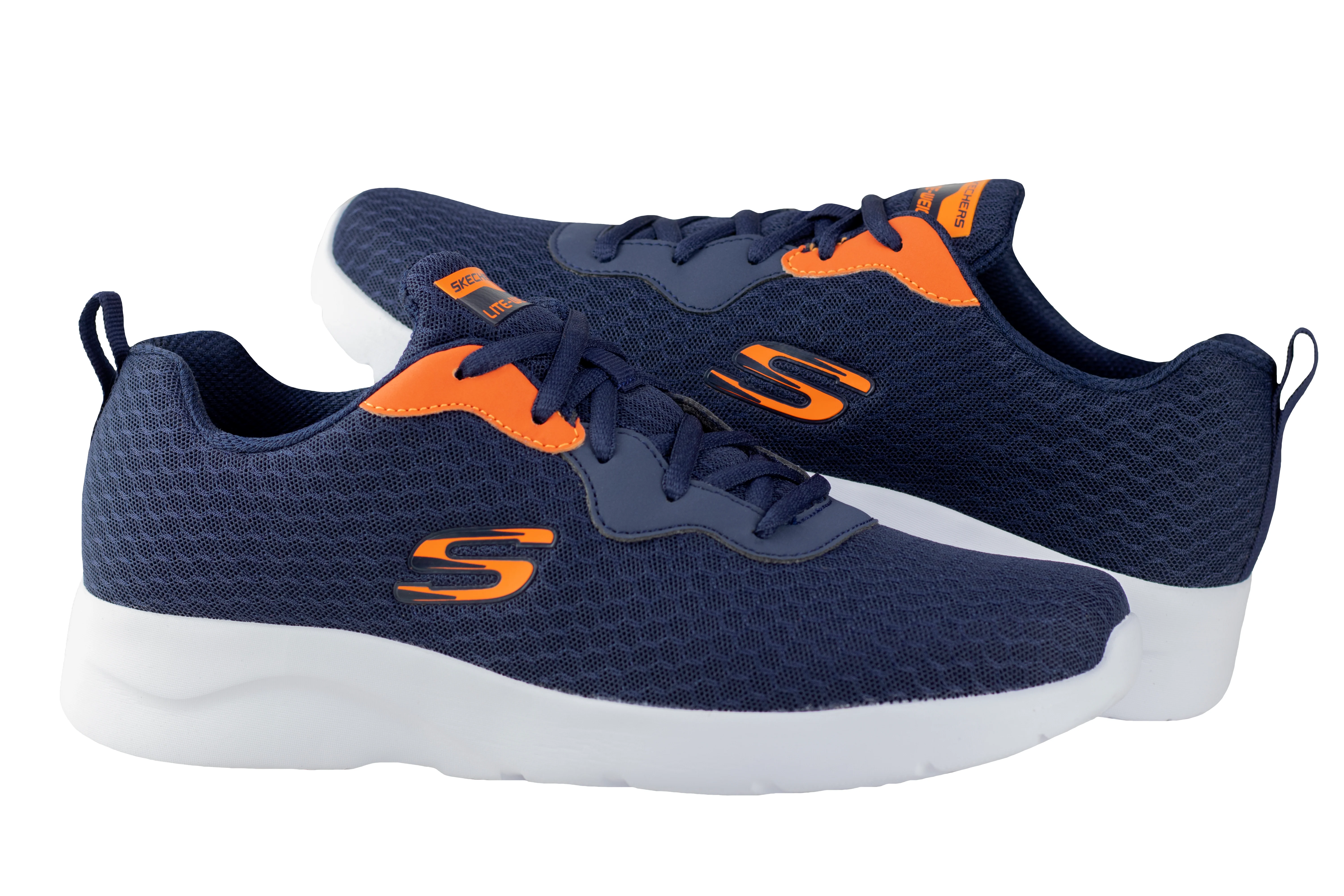 Tenis Skechers Dynamight 2.0 Caballero 894046 Marino Naranja